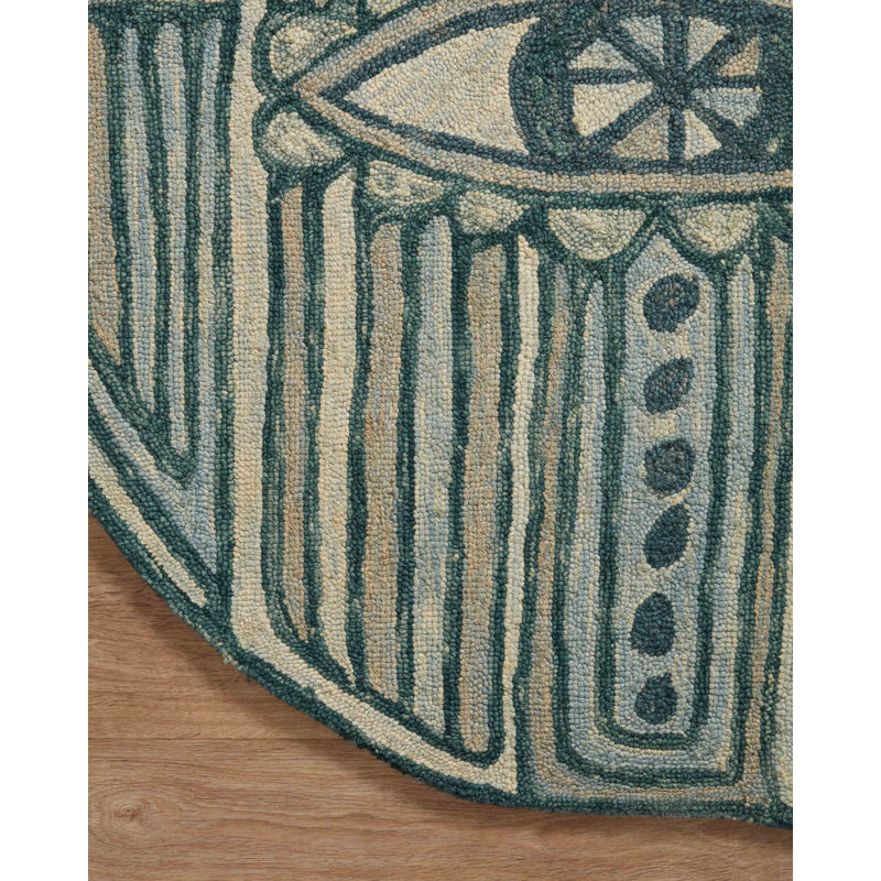 Justina Blakeney x Loloi Chaya Handmade Hand Hooked Wool Blue Rug